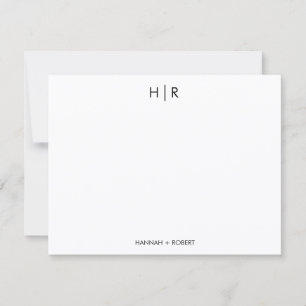 Personalise Chic Minimal Modern Monogram Note Card