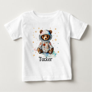 Personalise Child Kids Clothes Astronaut Bear Baby T-Shirt