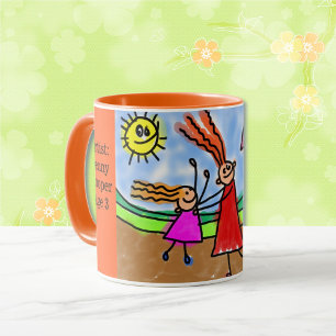 Personalise Child's Artwork Add Name & Age Coffee Mug