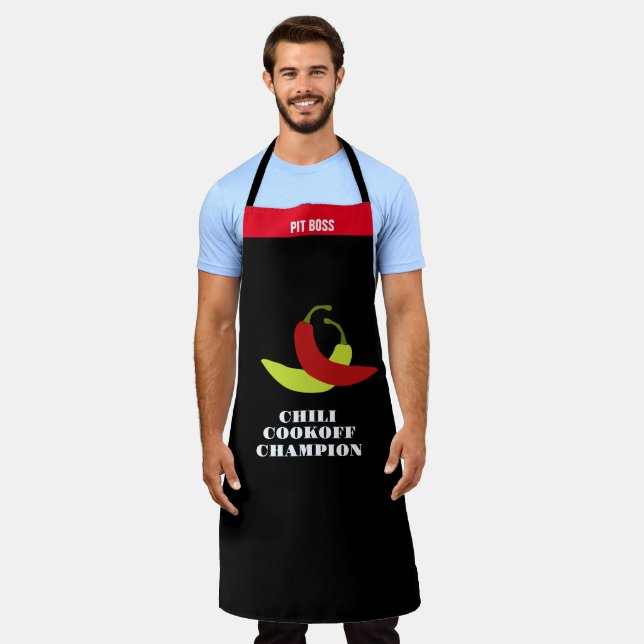 Personalise Chilli Cookoff Champion Apron (Worn)