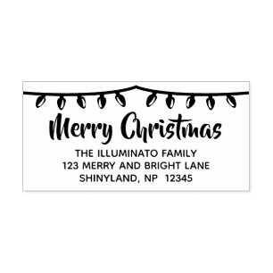 Personalise Christmas Address Stamp String Lights