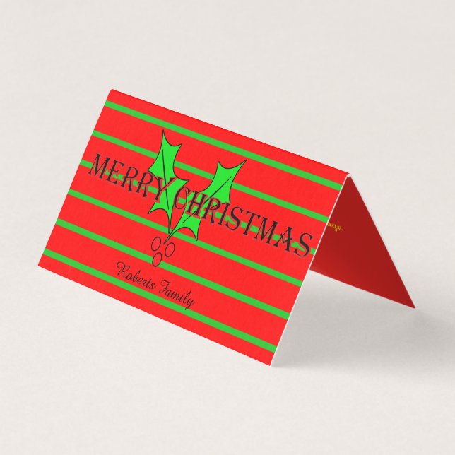 Personalise Christmas Card-Holiday Design (Front)