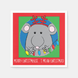 Personalise Christmas Cocktail Napkins Christmouse