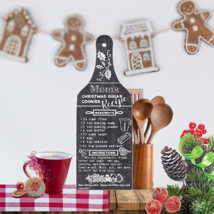 Personalise Christmas Family Recipes Decorative   Cutting Board