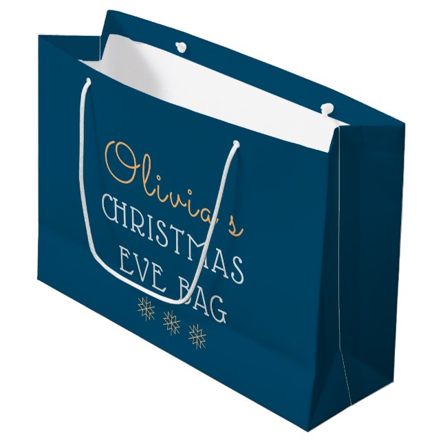 Personalise Christmas Gift Bag with Name (Front Angled)