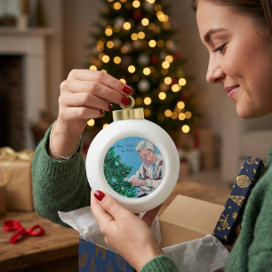 Personalise Christmas greeting from NANNY/GRAMMY Ceramic Ball Christmas Ornament