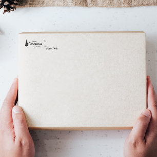 Personalise Christmas Name Gift Tag Rubber Stamp