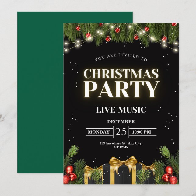 personalise Christmas party  Invitation (Front/Back)