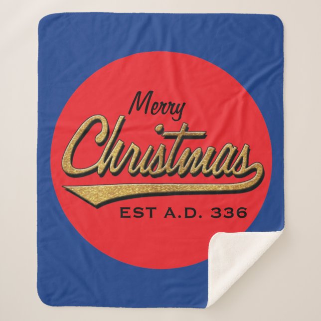 Personalise "Christmas Retro" Blanket/Medium Sherpa Blanket (Front)