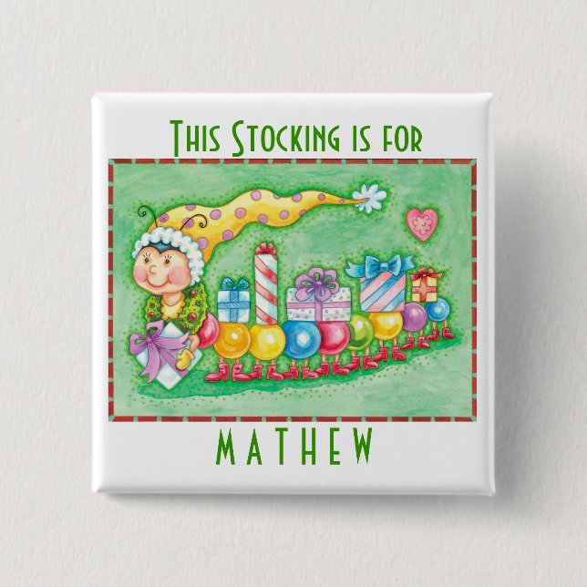 Personalise Christmas Stocking Buttons (Front)