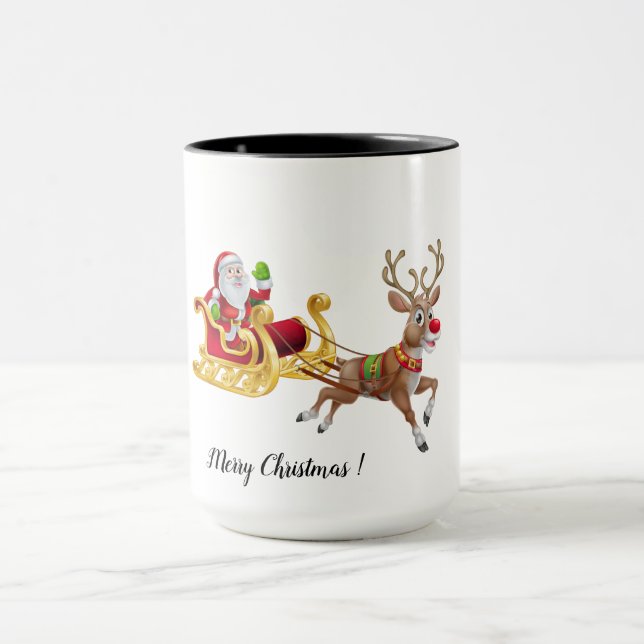 Personalise Christmas  Two-Tone Coffee Mug (Center)