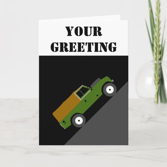 Personalise Classic Series Land Rover Greetings Card (Front)