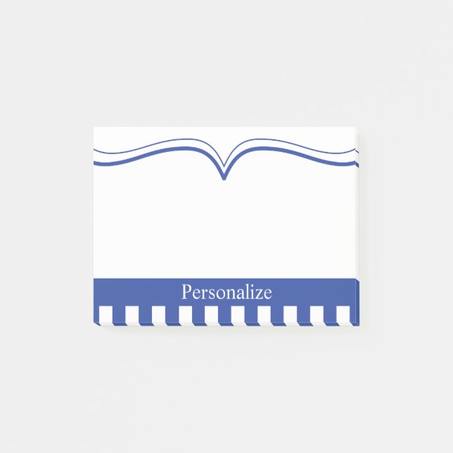 Personalise Classy Electric Blue Post-it Notes (Front)