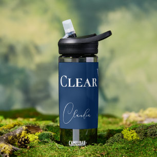 Personalise Clear Cool Water and Beautiful Blue Bottle