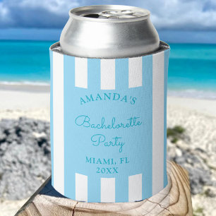 Personalise Coastal Beach Bachelorette Party Favou Can Cooler