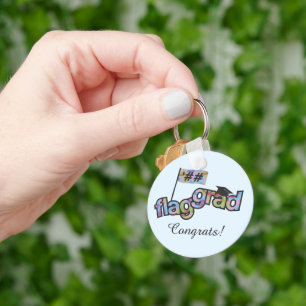 Personalise Colour Guard Graduation Keychain