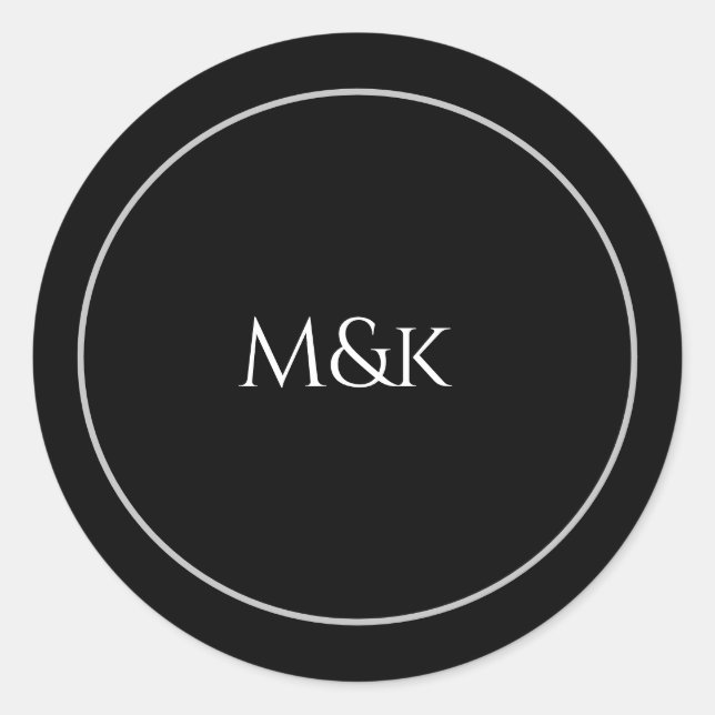 Personalise company name in Black  Classic Round Sticker (Front)