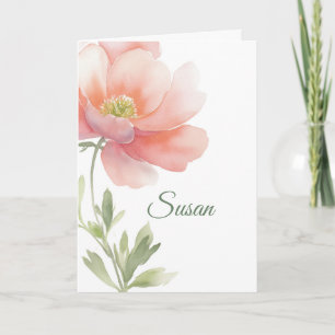 Personalise Congratulations Watercolor Flower Card
