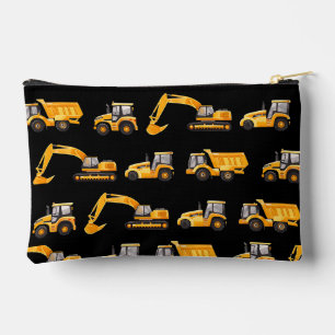 Personalise Construction Trucks Pencil Case Accessory Pouch
