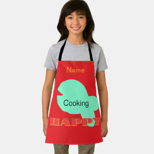 Personalise Cooking Happy Kids Red Apron
