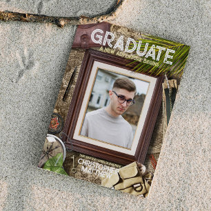 Personalise Cool Adventurer Theme Graduation Invitation