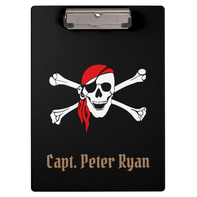 Personalise Cool Pirate Sign Clipboard (Front)