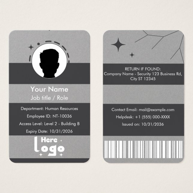 Personalise corporate employee ID card (Front & Back)
