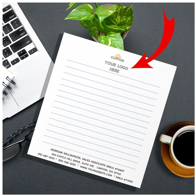 Personalise: Corporate Logo Lined   Notepad (Creator Uploaded)