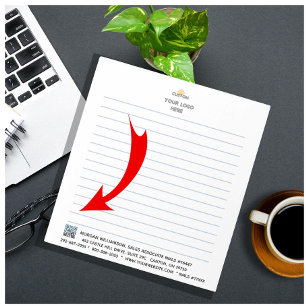Personalise: Corporate Logo QR Code Lined Notepad