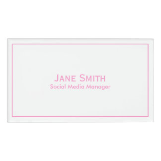 Personalise: Corporate Minimal Pink and White Name Tag