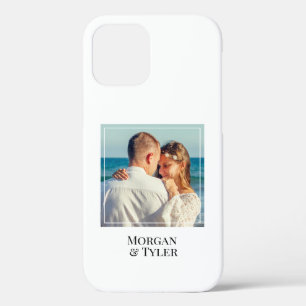 Personalise Couple's Photo & Names, Square, White iPhone 12 Pro Case