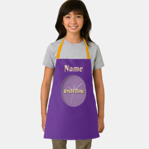 Personalise Craft Time Purple Apron