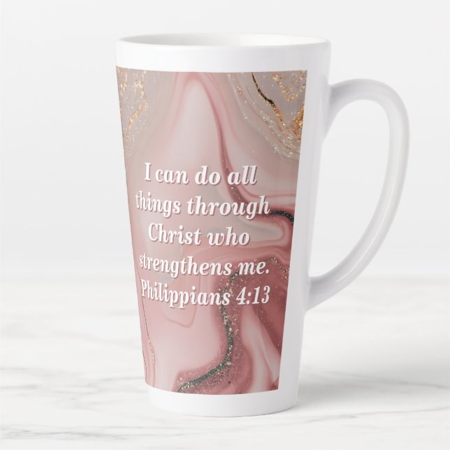 Personalise Custom Bible Scripture Quote Latte Mug (Right)