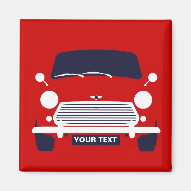 PERSONALISE  CUSTOM CLASSIC MINI CAR MAGNET (Front)
