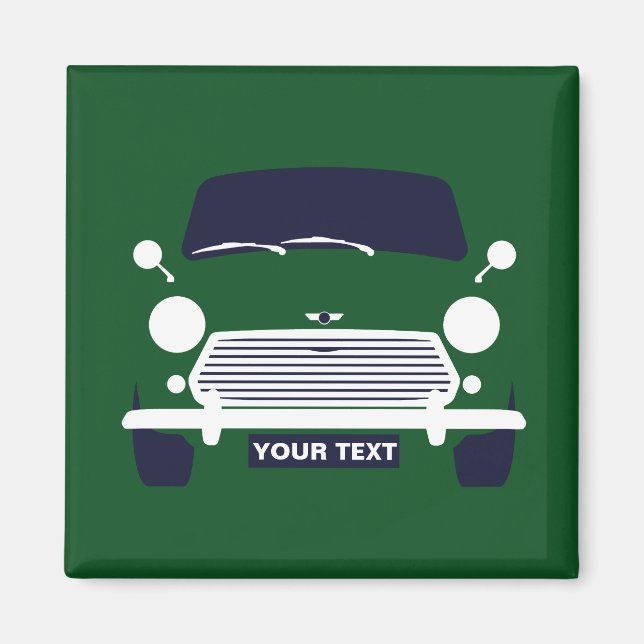 PERSONALISE  CUSTOM CLASSIC MINI COOPER CAR MAGNET (Front)