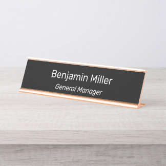Personalise Custom Name Title Employee Office Gold Desk Name Plate