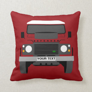 Personalise custom Red Land Rover Cushion
