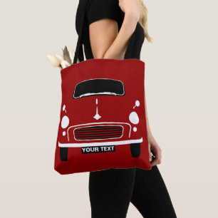 Personalise Custom Red Morris Minor Pop Art Tote Bag