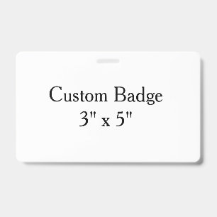personalise custom simple 3" x 5" Horizontal ID Badge