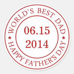 Personalise Customisable date - Happy Father's day Classic Round Sticker