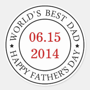 Personalise Customisable date - Happy Father's day Classic Round Sticker