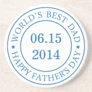 Personalise Customisable date - Happy Father's day Coaster