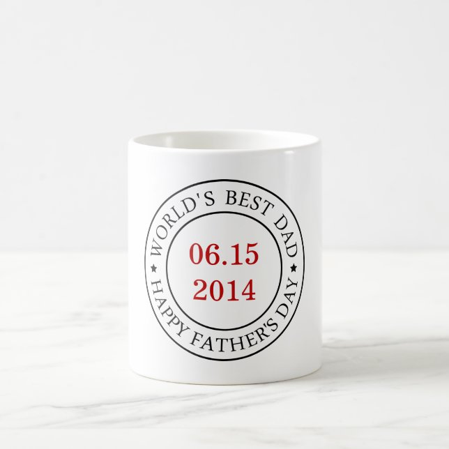 Personalise Customisable date - Happy Father's day Coffee Mug (Center)