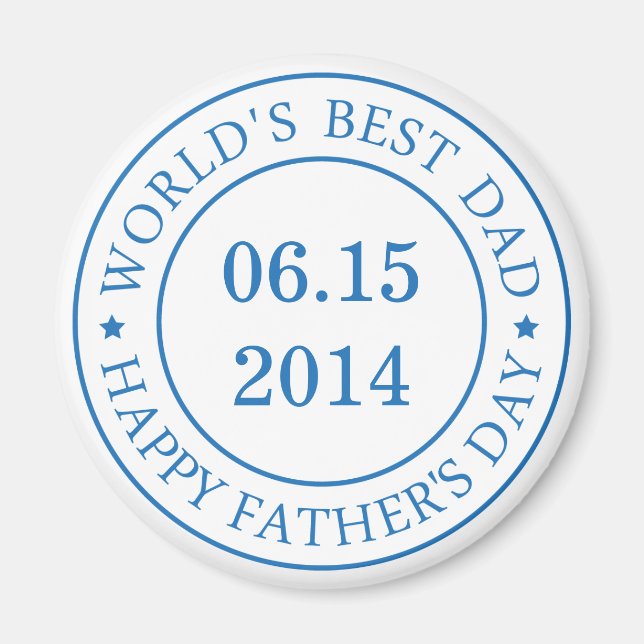 Personalise Customisable date - Happy Father's day Magnet (Front)