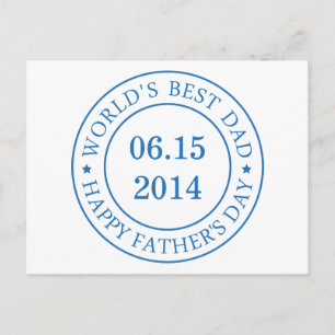 Personalise Customisable date - Happy Father's day Postcard