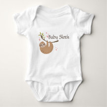 Personalise Cute Baby Sloth Bodysuit