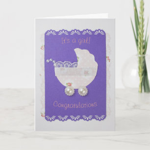Personalise Cute Baby stroller Card