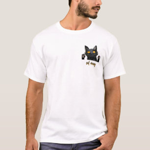 Personalise Cute Black Cat Daddy T-Shirt