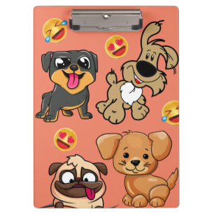 Personalise Cute Doggy Cartoon Style Clipboard