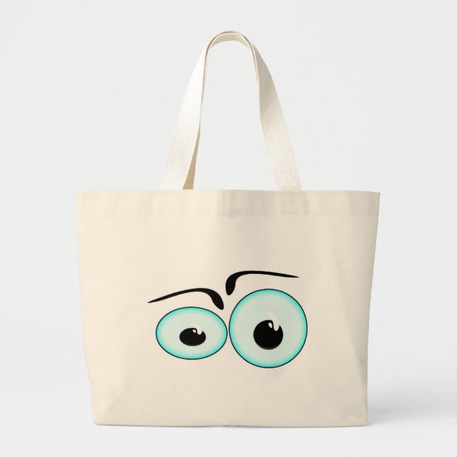 Personalise Cute Eyes Beach Sport Tote Bag (Front)